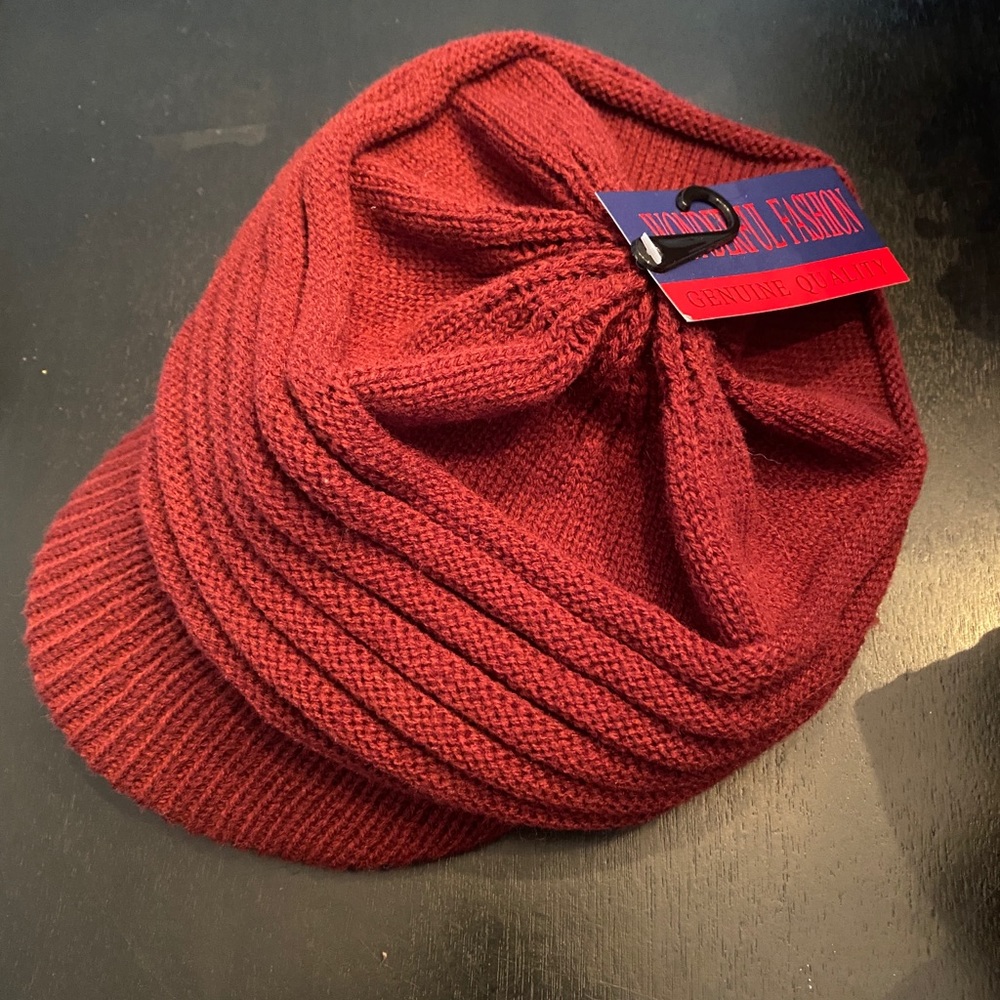 Burgundy Billed Beanie